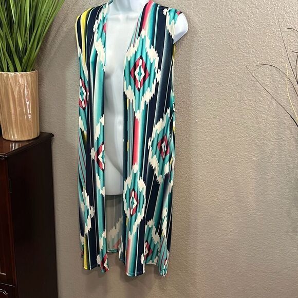 #212 R.Rouge Aztec printed sleeveless cover-up/guardian size XL - Picture 4 of 11